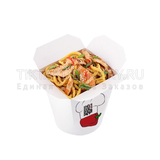 Удон с курицей и овощами