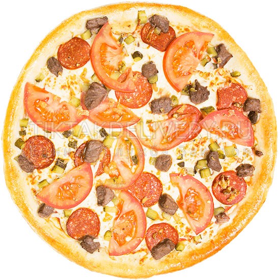 Острая пицца с телятиной и вялеными томатами